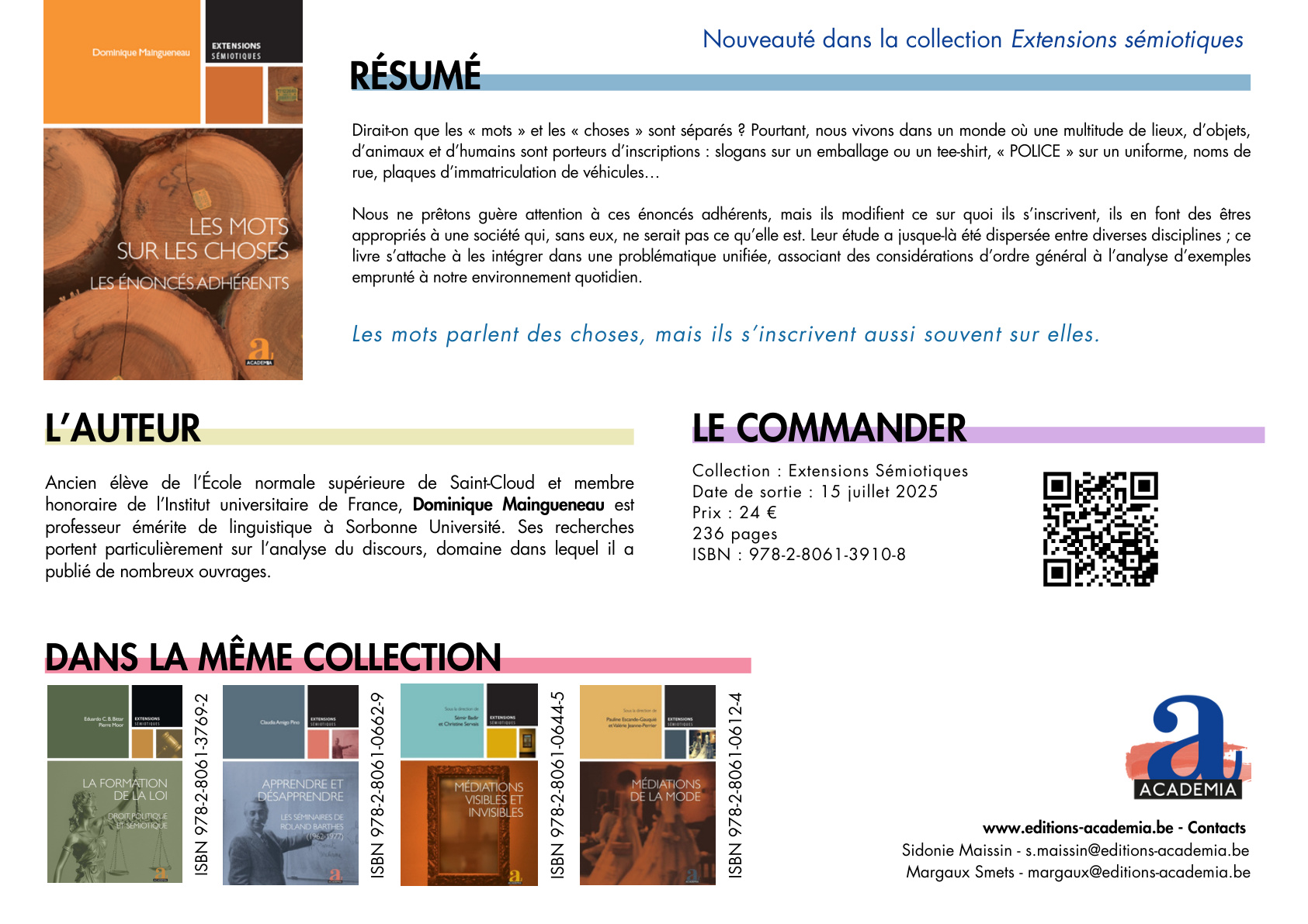 Visuel de Les mots sur les choses